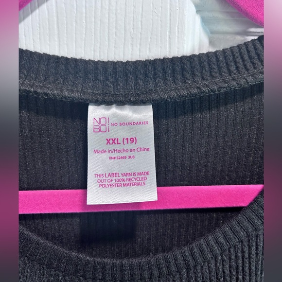NWOT No Boundaries Black Ribbed Top Size XXL - Picture 2 of 5